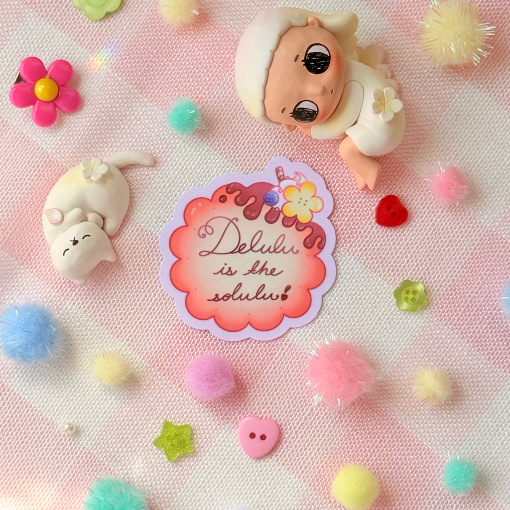 Delulu is the Solulu! Positive Affirmation Vinyl Sticker
