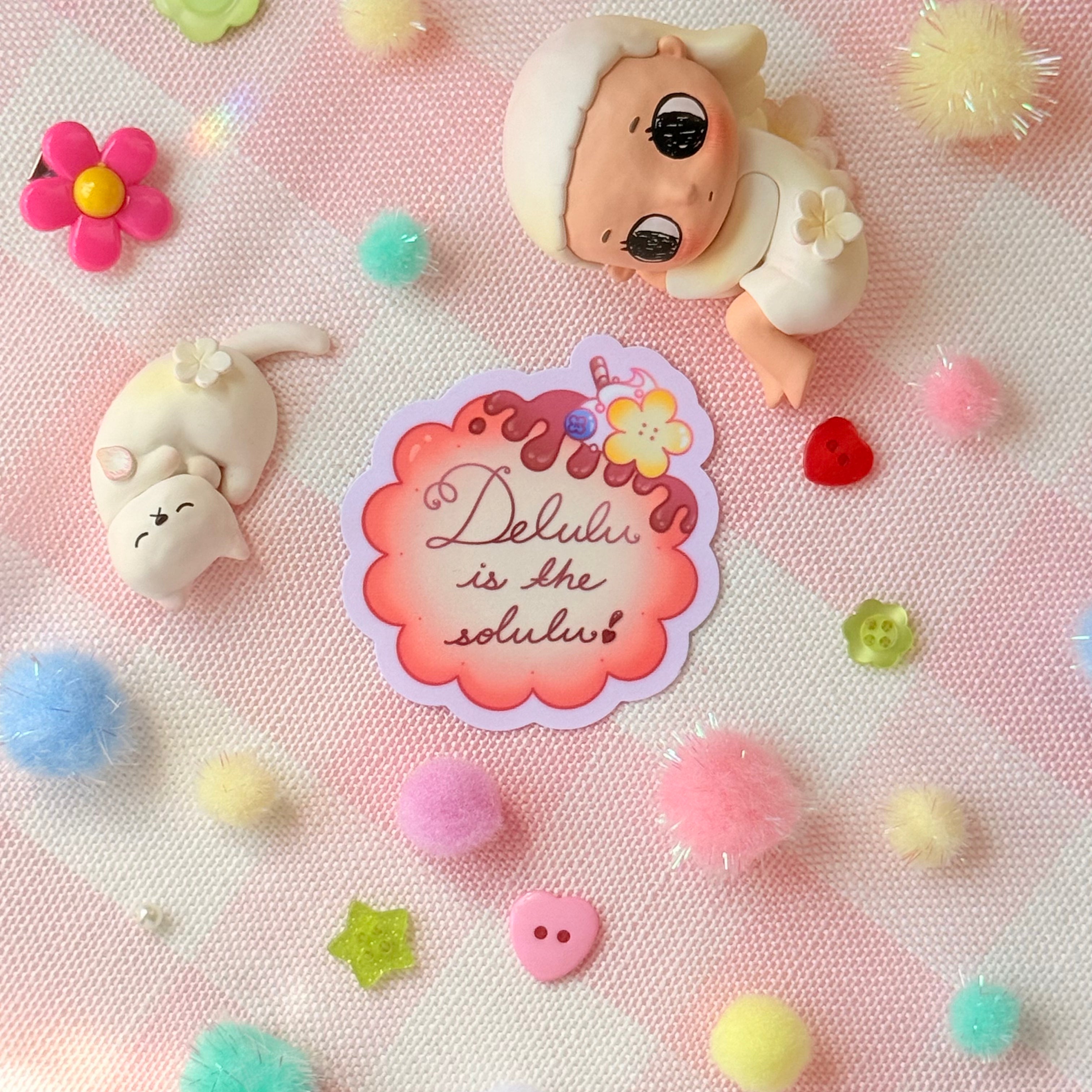 Delulu is the Solulu! Positive Affirmation Vinyl Sticker