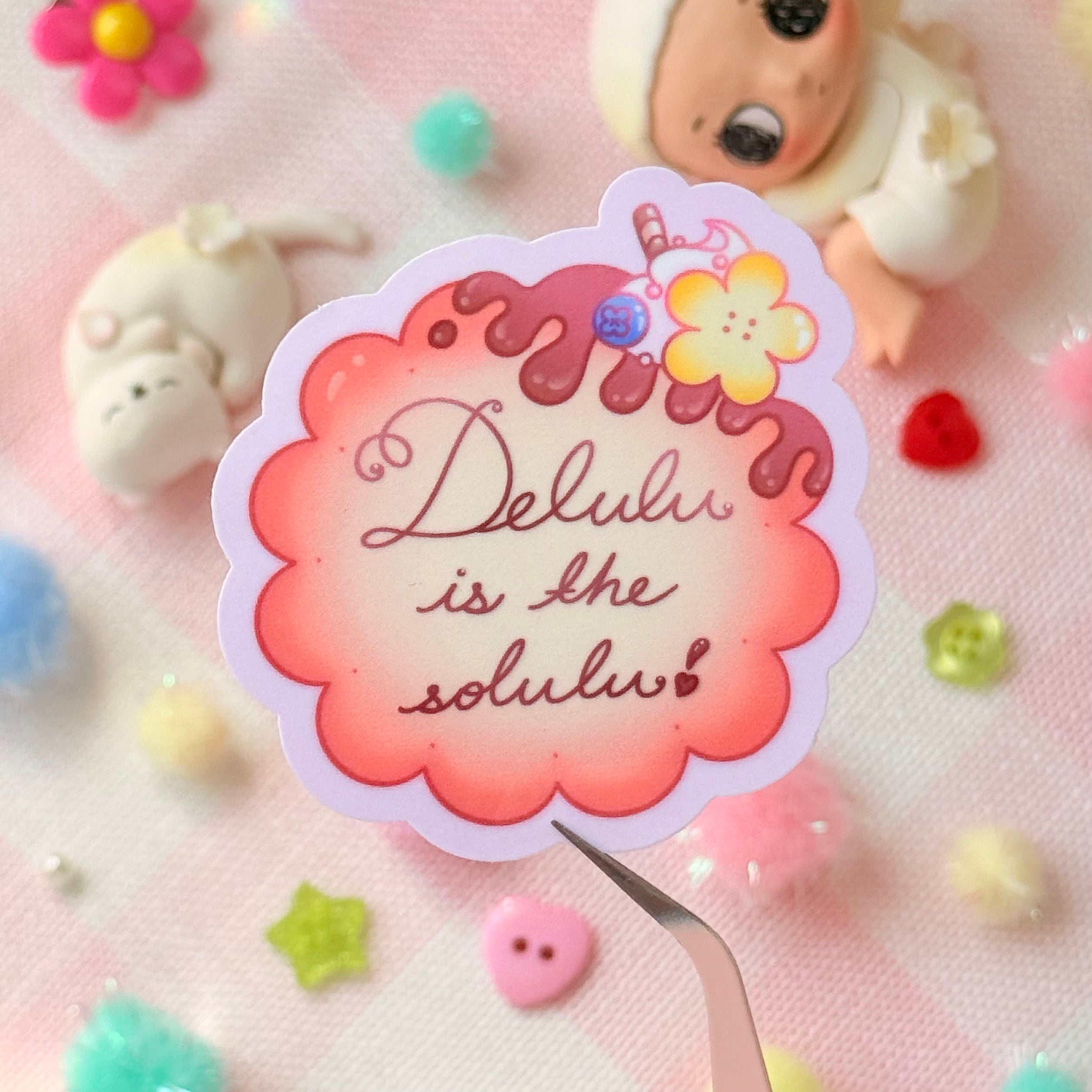 Delulu is the Solulu! Positive Affirmation Vinyl Sticker