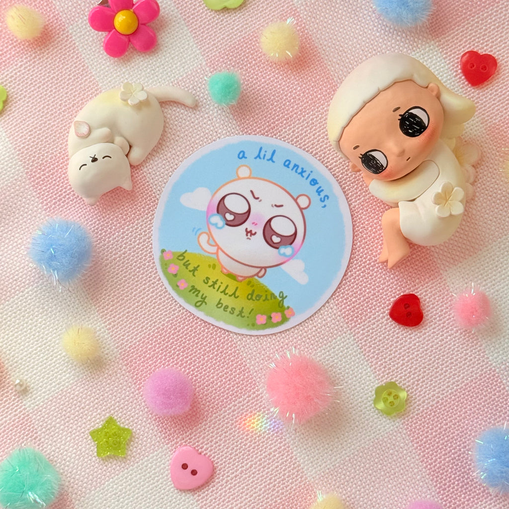 White Hamster Positive Motivation Vinyl Sticker