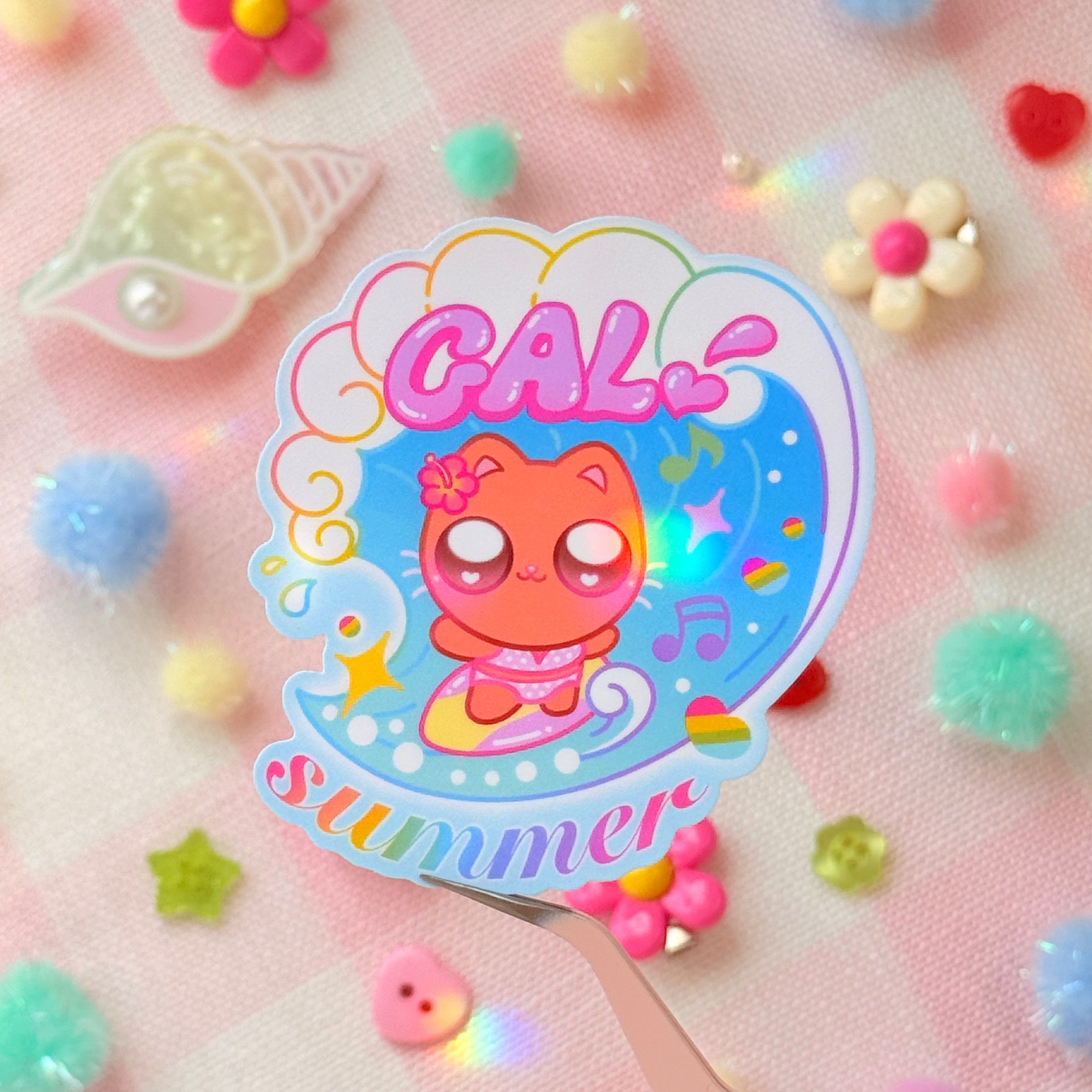 GAL! Kitty Summer Vinyl Sticker