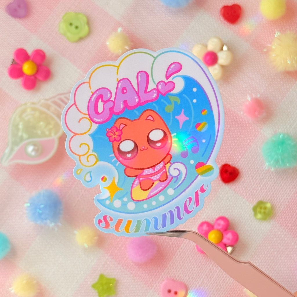 GAL! Kitty Summer Vinyl Sticker