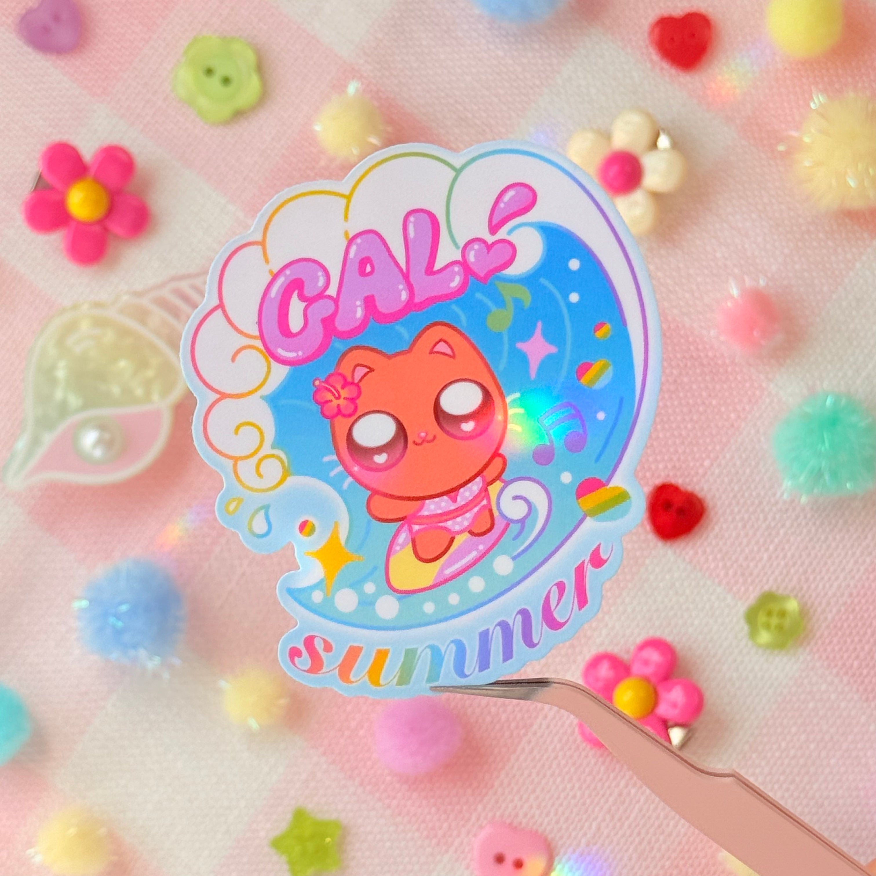 GAL! Kitty Summer Vinyl Sticker