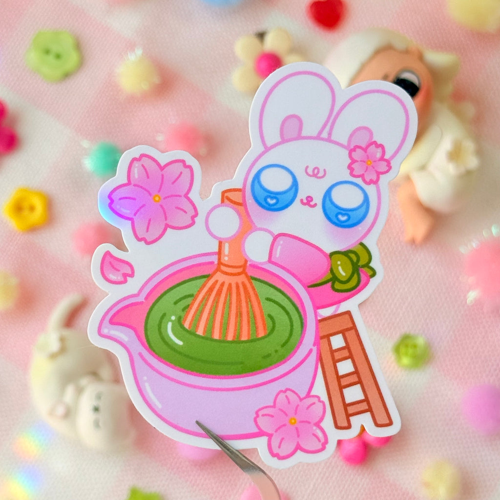 Matcha Bunny Vinyl Sticker