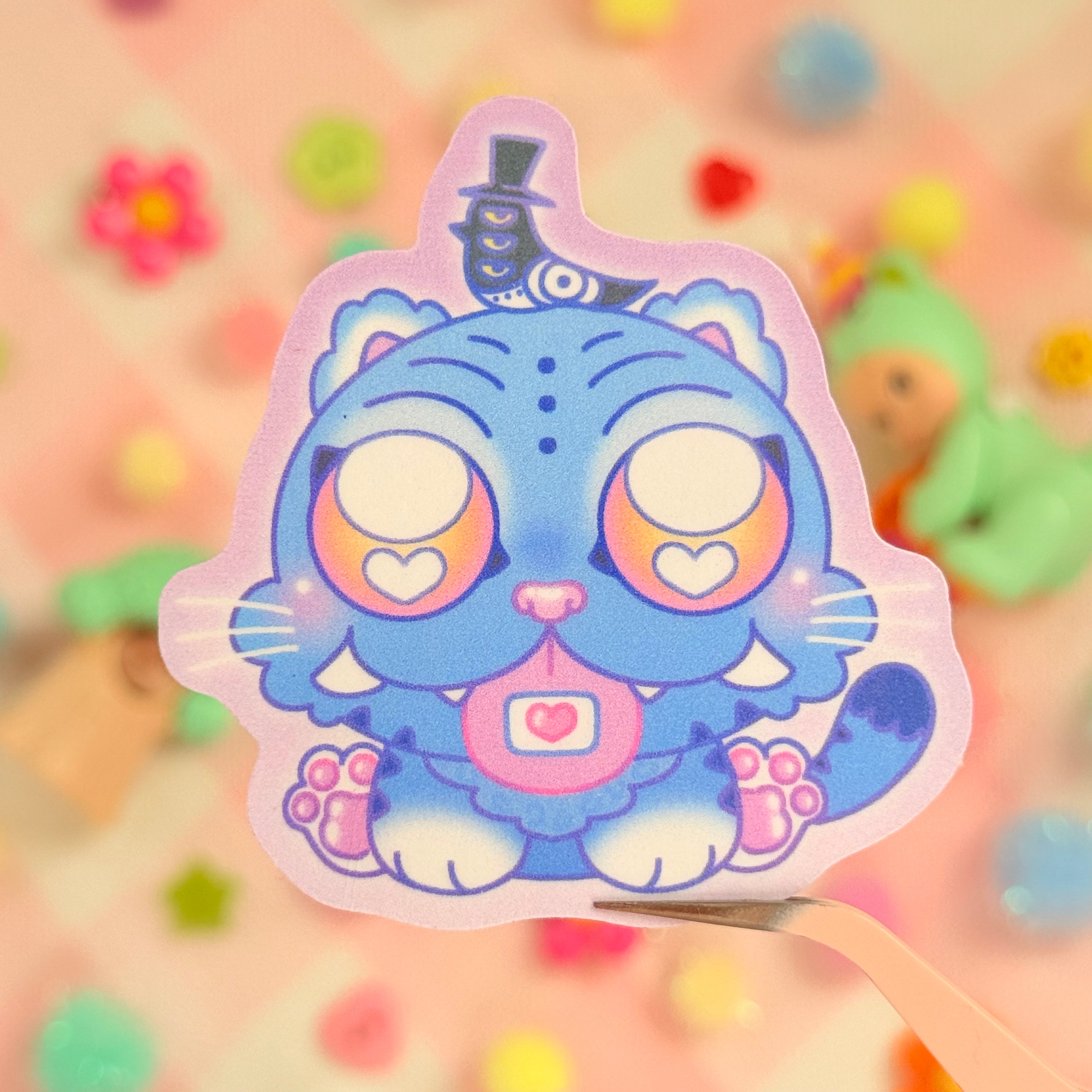 Blue Tiger Vinyl Sticker