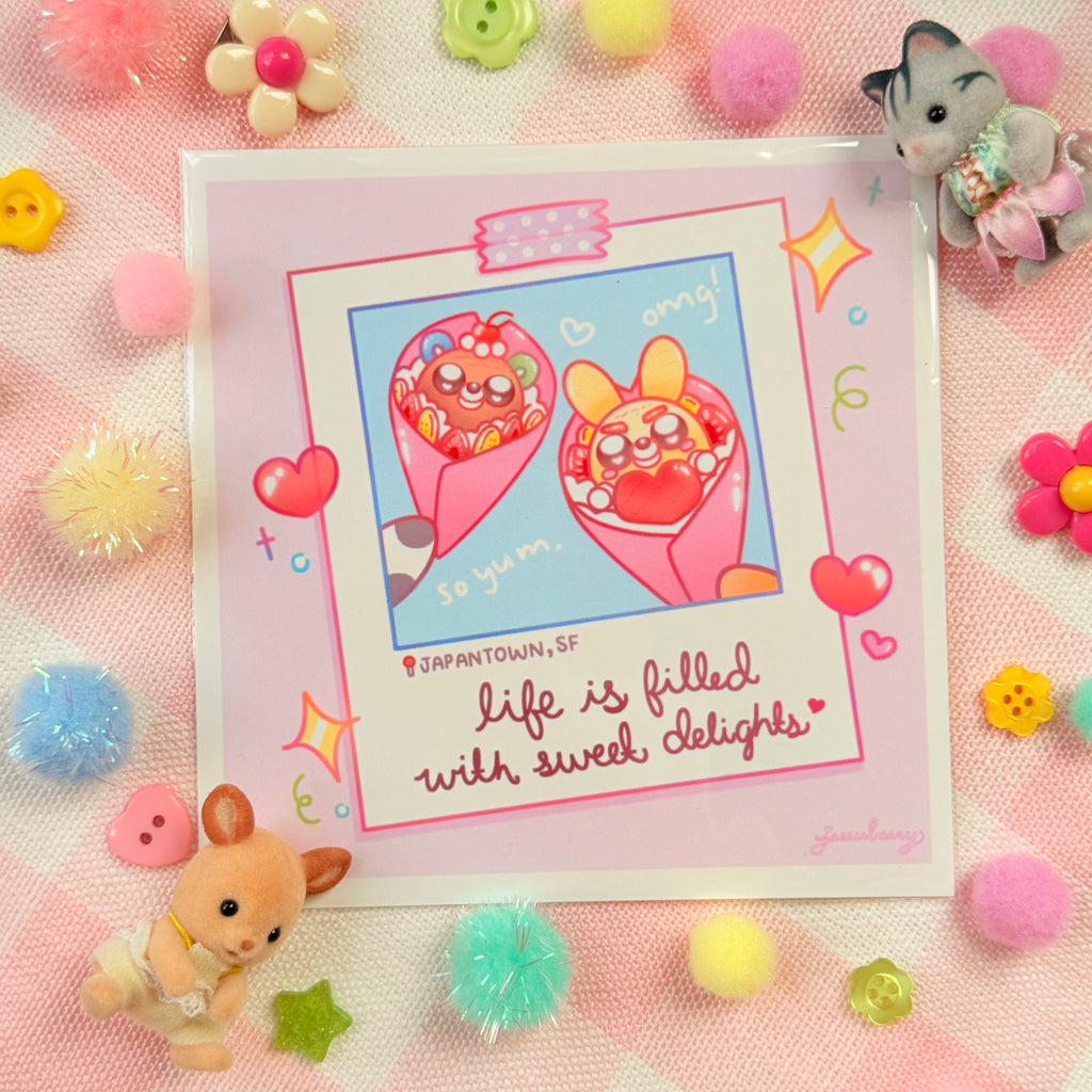 Kawaii Crepes Positive Affirmations Art Print