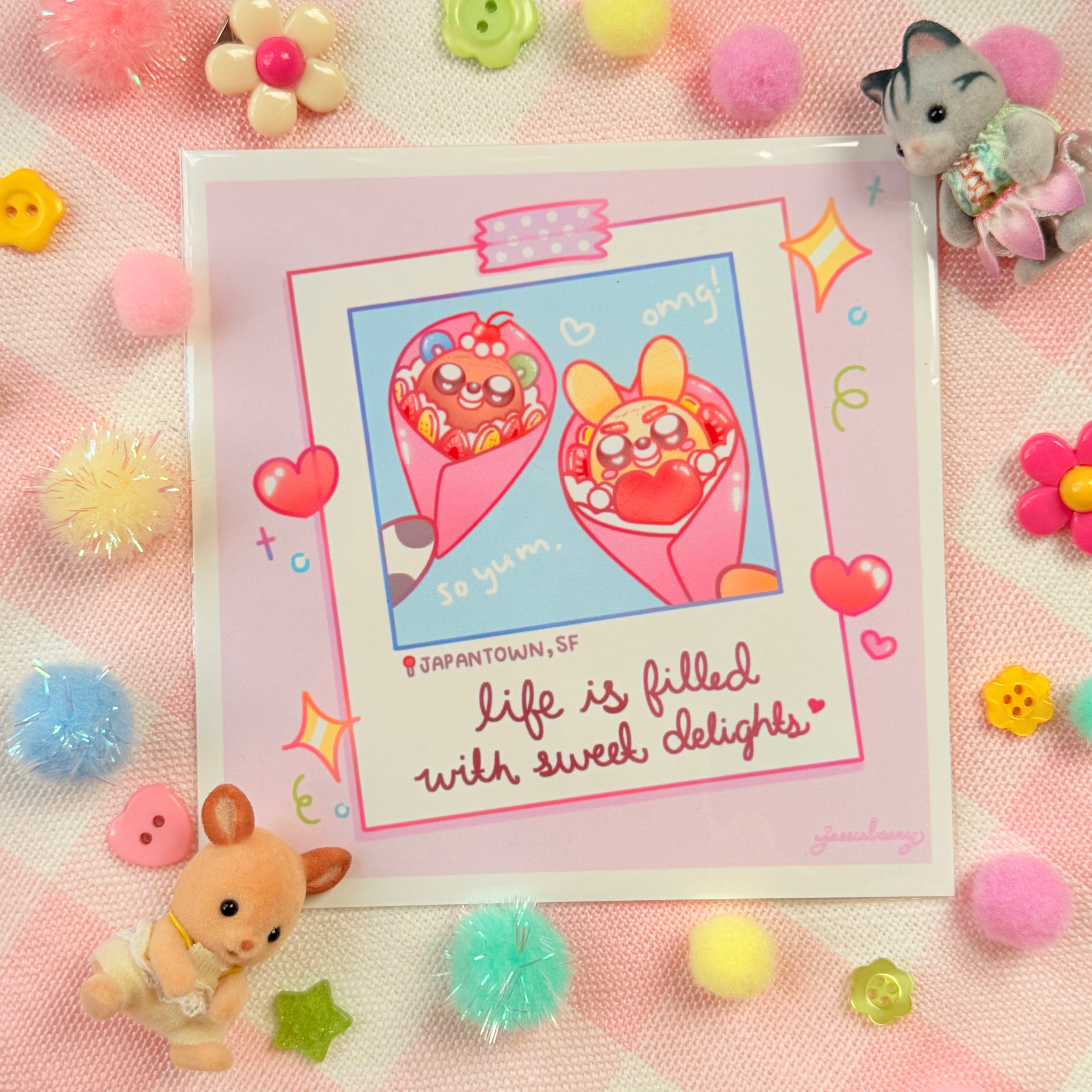 Kawaii Crepes Positive Affirmations Art Print