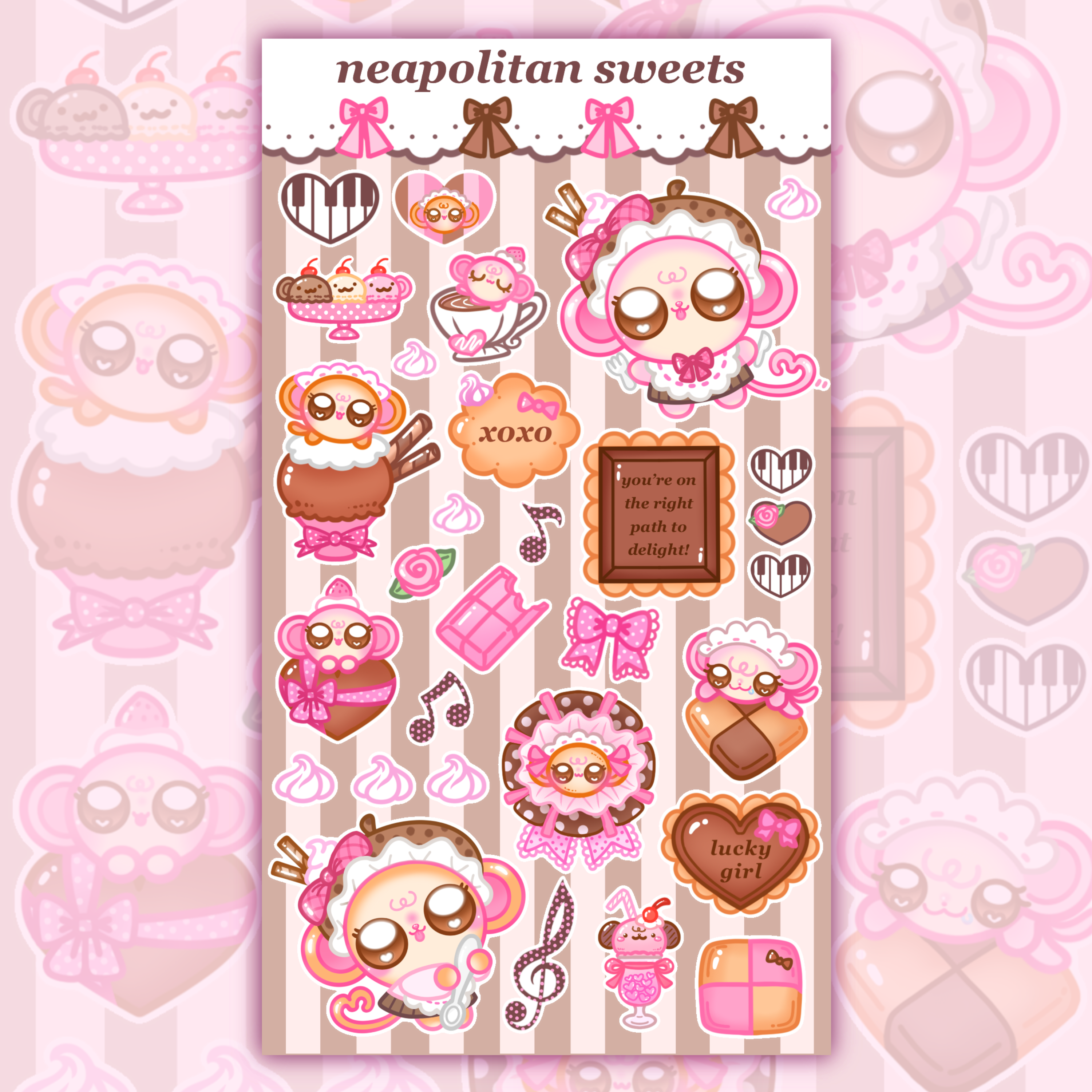 Neapotilan Sweets Monkey Sticker Sheet