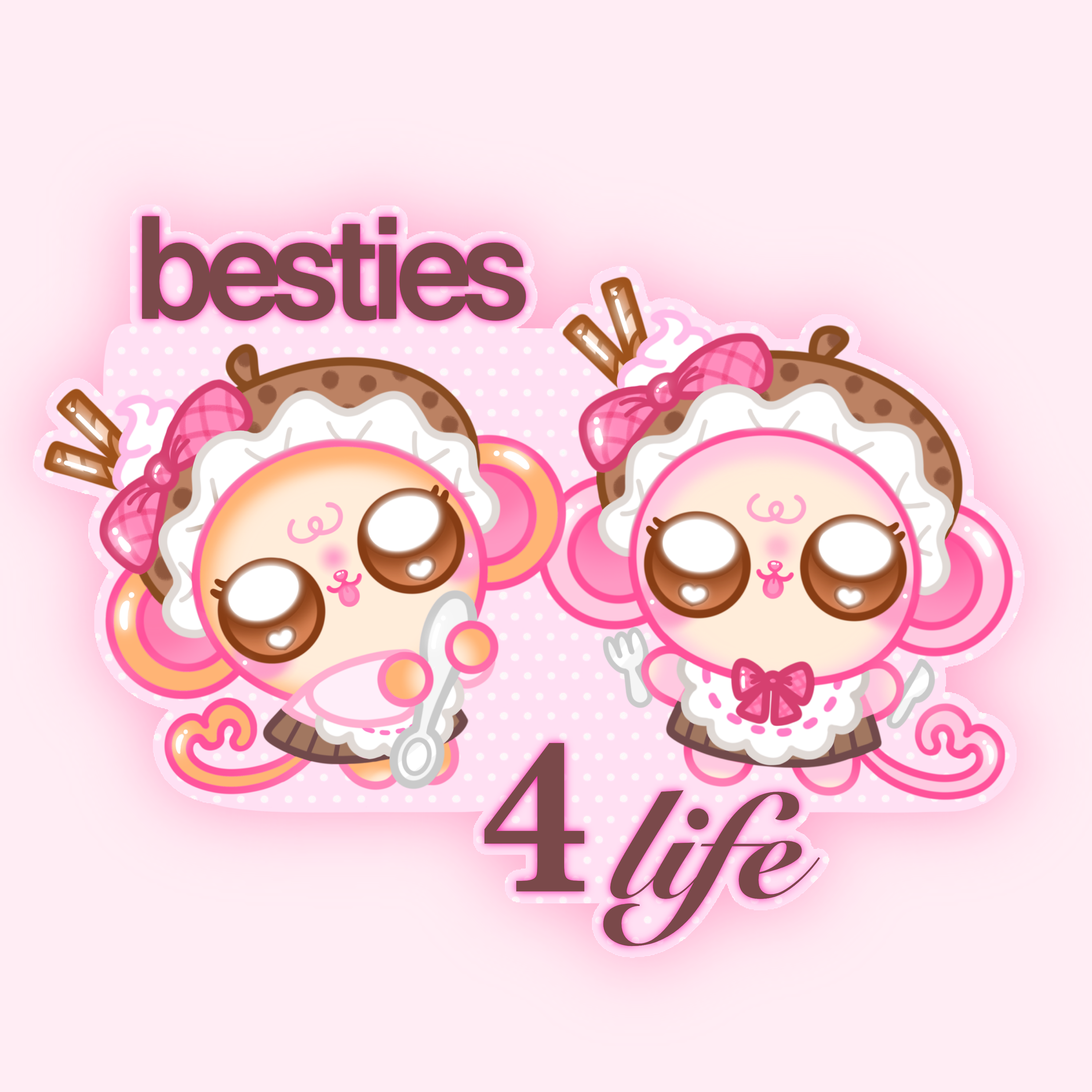 Kawaii Monkey Besties Vinyl Sticker